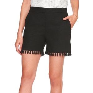 Banana Republic Tassel Hem Black Shorts